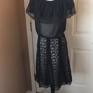 Tru Luxe jeans black sheer blouse size XS